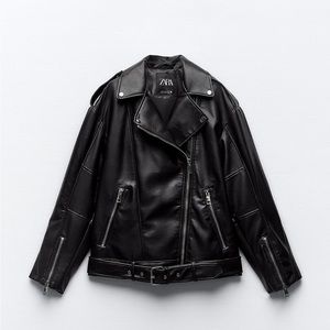 Sold!  FAUX LEATHER BIKER JACKET